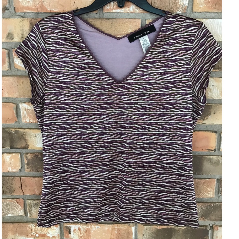 Jones New York Women’s Multicolored Short Sleeve Top Size Small